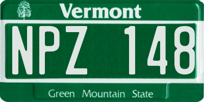 VT license plate NPZ148