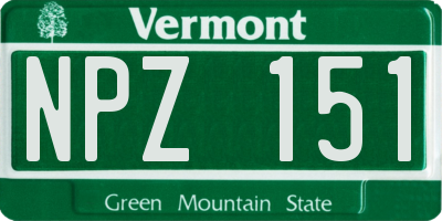 VT license plate NPZ151