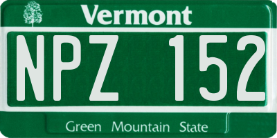VT license plate NPZ152