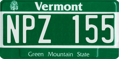 VT license plate NPZ155