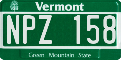 VT license plate NPZ158