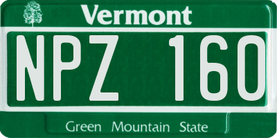 VT license plate NPZ160