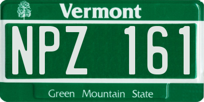 VT license plate NPZ161