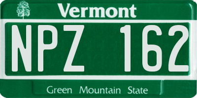 VT license plate NPZ162