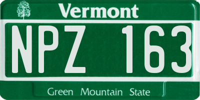 VT license plate NPZ163