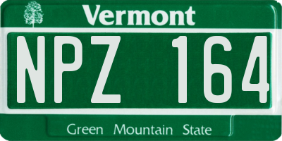 VT license plate NPZ164