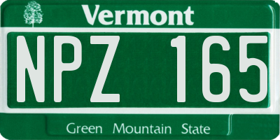 VT license plate NPZ165