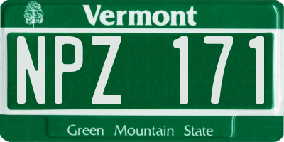 VT license plate NPZ171
