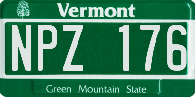 VT license plate NPZ176