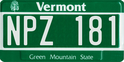 VT license plate NPZ181