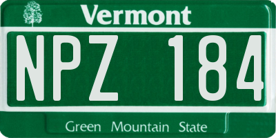 VT license plate NPZ184