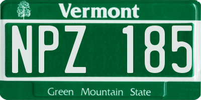 VT license plate NPZ185