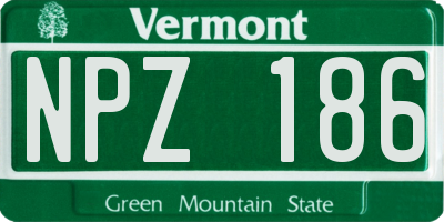 VT license plate NPZ186