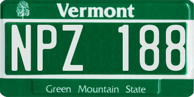 VT license plate NPZ188