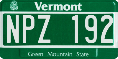 VT license plate NPZ192