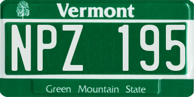 VT license plate NPZ195