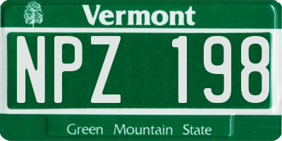 VT license plate NPZ198