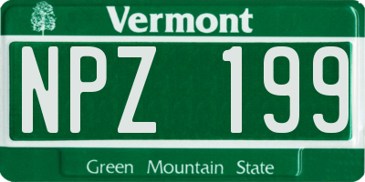 VT license plate NPZ199
