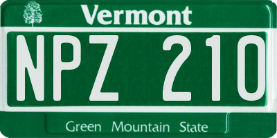 VT license plate NPZ210
