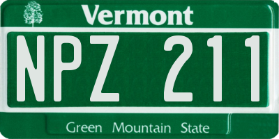 VT license plate NPZ211