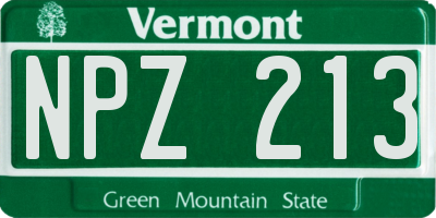 VT license plate NPZ213