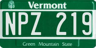 VT license plate NPZ219