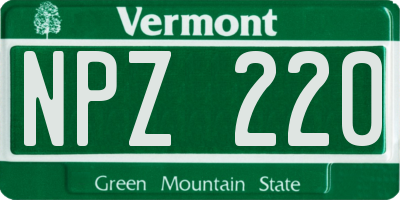 VT license plate NPZ220