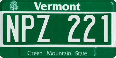 VT license plate NPZ221