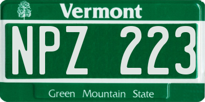 VT license plate NPZ223