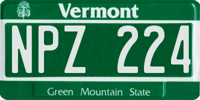 VT license plate NPZ224