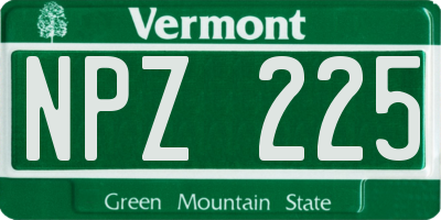 VT license plate NPZ225