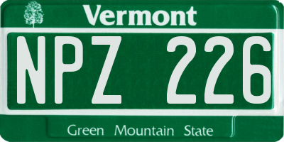 VT license plate NPZ226