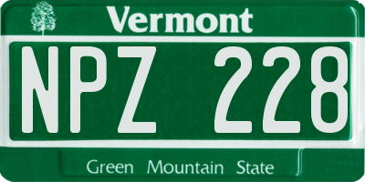 VT license plate NPZ228