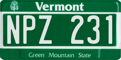 VT license plate NPZ231