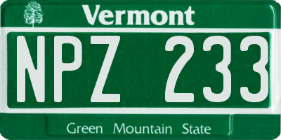 VT license plate NPZ233