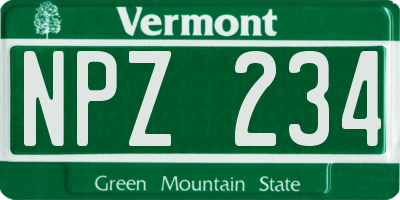 VT license plate NPZ234