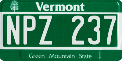 VT license plate NPZ237