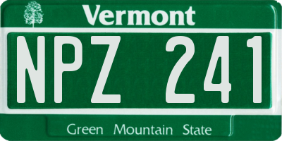 VT license plate NPZ241