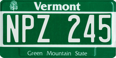 VT license plate NPZ245
