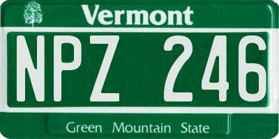 VT license plate NPZ246
