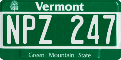 VT license plate NPZ247