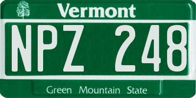 VT license plate NPZ248