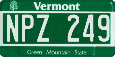 VT license plate NPZ249