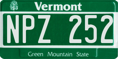 VT license plate NPZ252