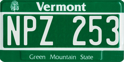 VT license plate NPZ253