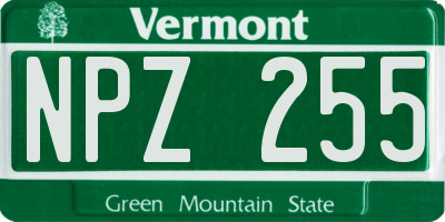 VT license plate NPZ255