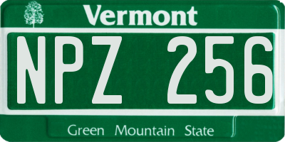 VT license plate NPZ256