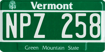 VT license plate NPZ258
