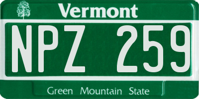 VT license plate NPZ259