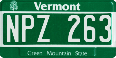 VT license plate NPZ263
